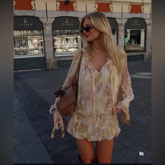 ZARA PRINTED SHORT DRESS ZW COLLECTION - Picture 4 of 17